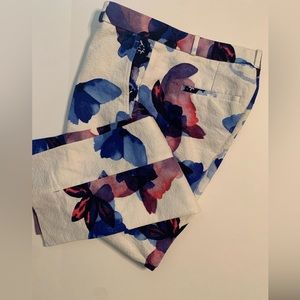 Floral Print Pants in Blue and Purple, limited Ryan size 10